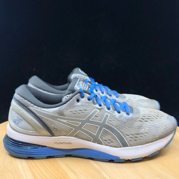 Asics Womens Gel Nimbus 21 1012A156 Gray Blue - Picture 5 of 9
